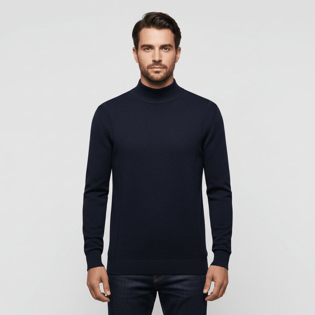 Męska Bluza | Krój Regularny z Okrągłym Dekoltem i Długim Rękawem - Arkadya Outlet - Sweaters