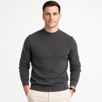 Męska Bluza | Prążkowany Dekolt i Krój do Warstwowego Noszenia - Arkadya Outlet - Sweaters