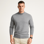 Męska Bluza | Prążkowany Dekolt i Krój do Warstwowego Noszenia - Arkadya Outlet - Sweaters