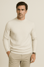 Męska Bluza | Prążkowany Dekolt i Krój do Warstwowego Noszenia - Arkadya Outlet - Sweaters