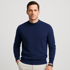Męska Bluza | Prążkowany Dekolt i Krój do Warstwowego Noszenia - Arkadya Outlet - Sweaters