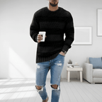 Męska Bluza | Prążkowany Splot z Okrągłym Dekoltem i Luźnym Krojem - Arkadya Outlet - Sweaters