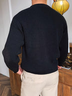 Męska Bluza z Dzianiny | Okrągły Dekolt i Regularny Krój - Arkadya Outlet - Sweaters
