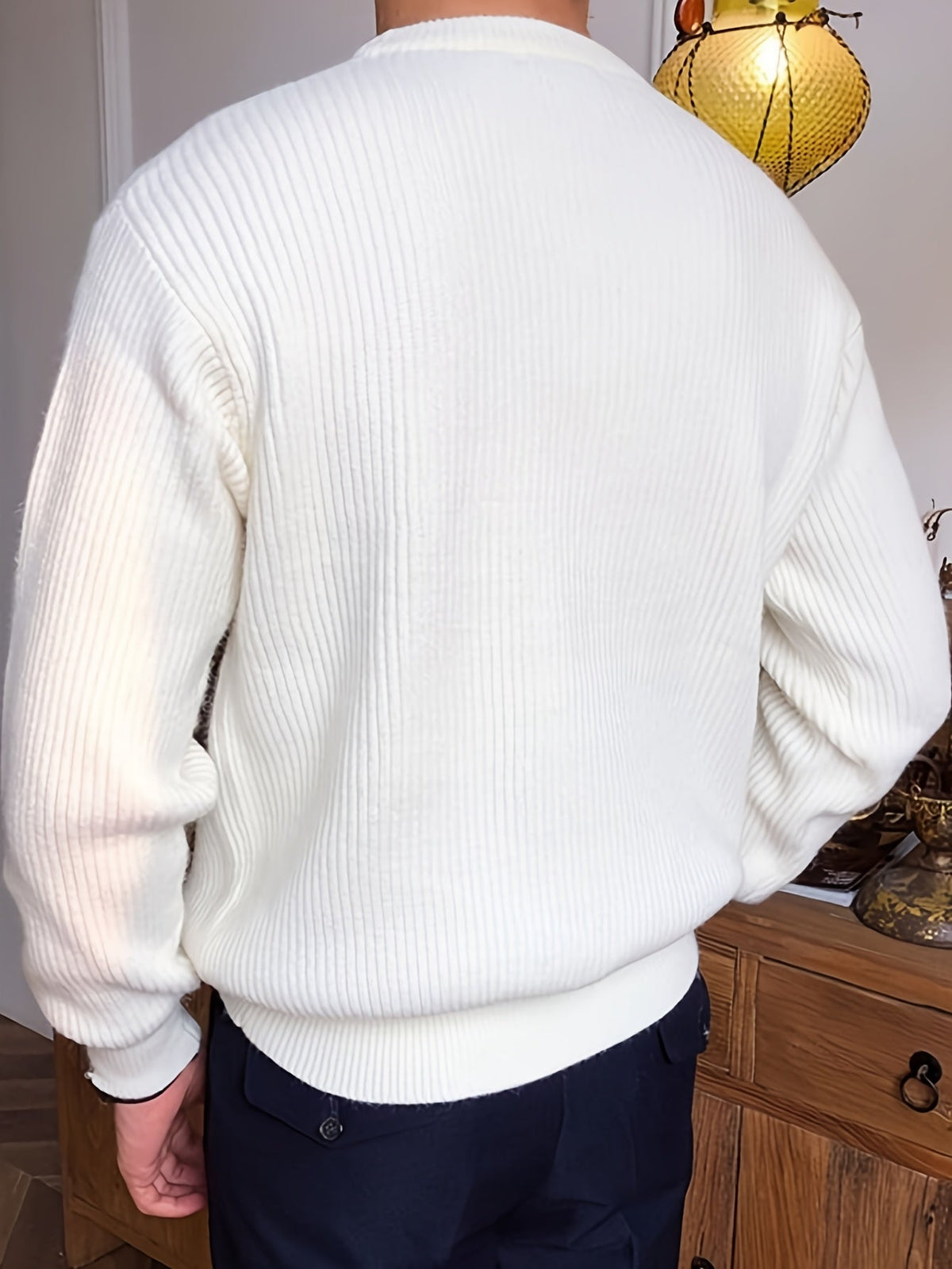 Męska Bluza z Dzianiny | Okrągły Dekolt i Regularny Krój - Arkadya Outlet - Sweaters