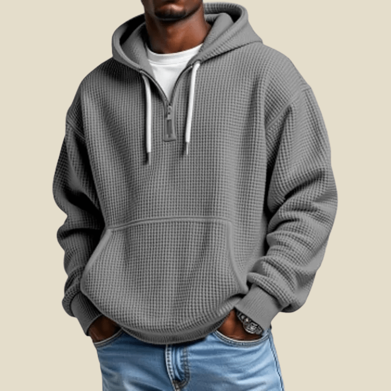 Męska Bluza z Kapturem | Krój Relaxed z Zamkiem i Kieszenią - Arkadya Outlet - Sweaters