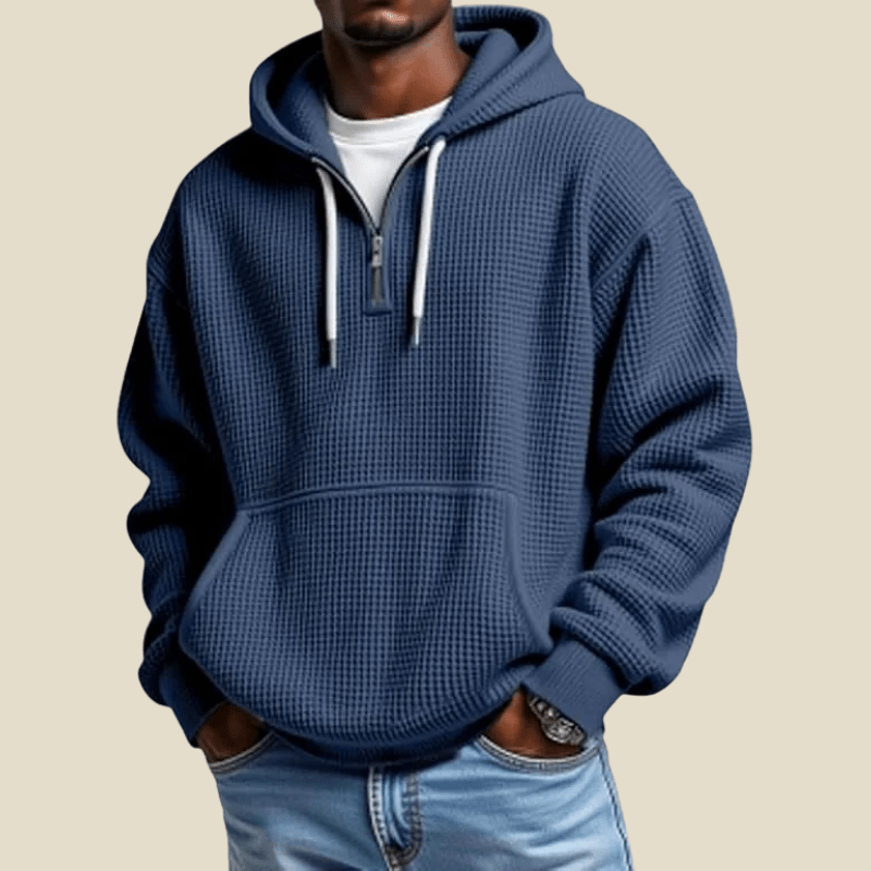 Męska Bluza z Kapturem | Krój Relaxed z Zamkiem i Kieszenią - Arkadya Outlet - Sweaters