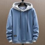 Męska Bluza z Kapturem | Luźny Krój z Kontrastowym Wykończeniem - Arkadya Outlet - Sweaters