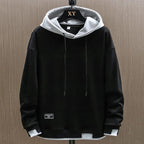 Męska Bluza z Kapturem | Luźny Krój z Kontrastowym Wykończeniem - Arkadya Outlet - Sweaters