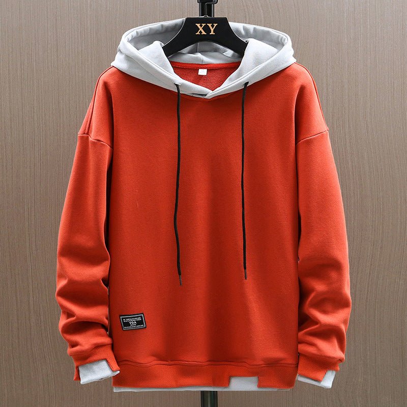 Męska Bluza z Kapturem | Luźny Krój z Kontrastowym Wykończeniem - Arkadya Outlet - Sweaters