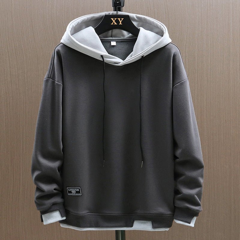Męska Bluza z Kapturem | Luźny Krój z Kontrastowym Wykończeniem - Arkadya Outlet - Sweaters