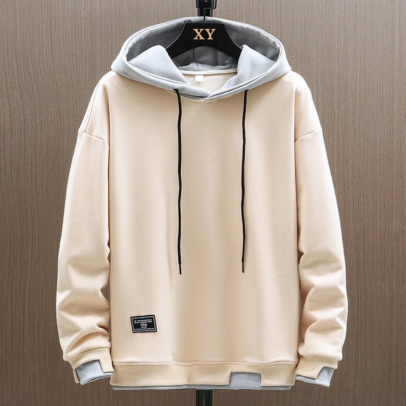 Męska Bluza z Kapturem | Luźny Krój z Kontrastowym Wykończeniem - Arkadya Outlet - Sweaters