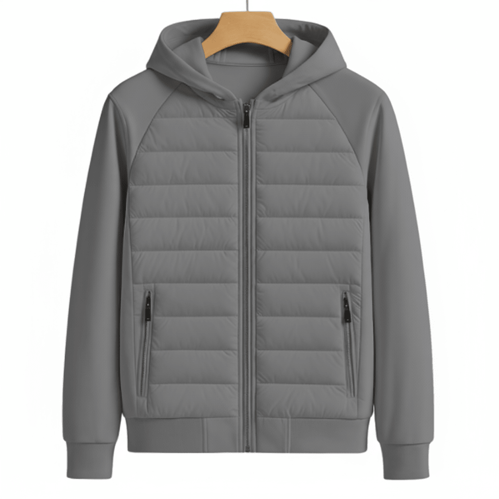 Męska Bluza z Kapturem | Pikowany Krój Dopasowany do Sylwetki - Arkadya Outlet - Sweaters