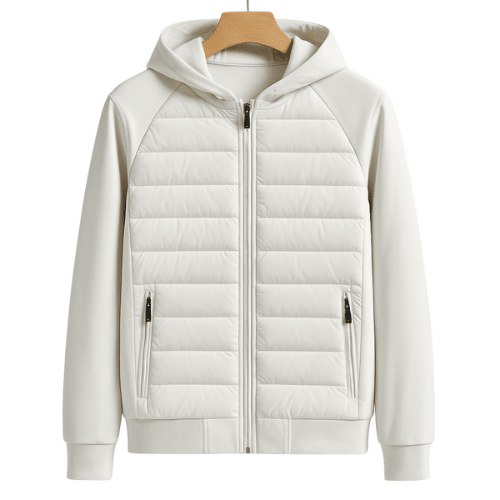 Męska Bluza z Kapturem | Pikowany Krój Dopasowany do Sylwetki - Arkadya Outlet - Sweaters