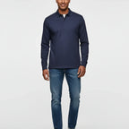 Męska Koszulka Polo | Długi Rękaw z Częściowym Zapięciem - Arkadya Outlet - Shirts
