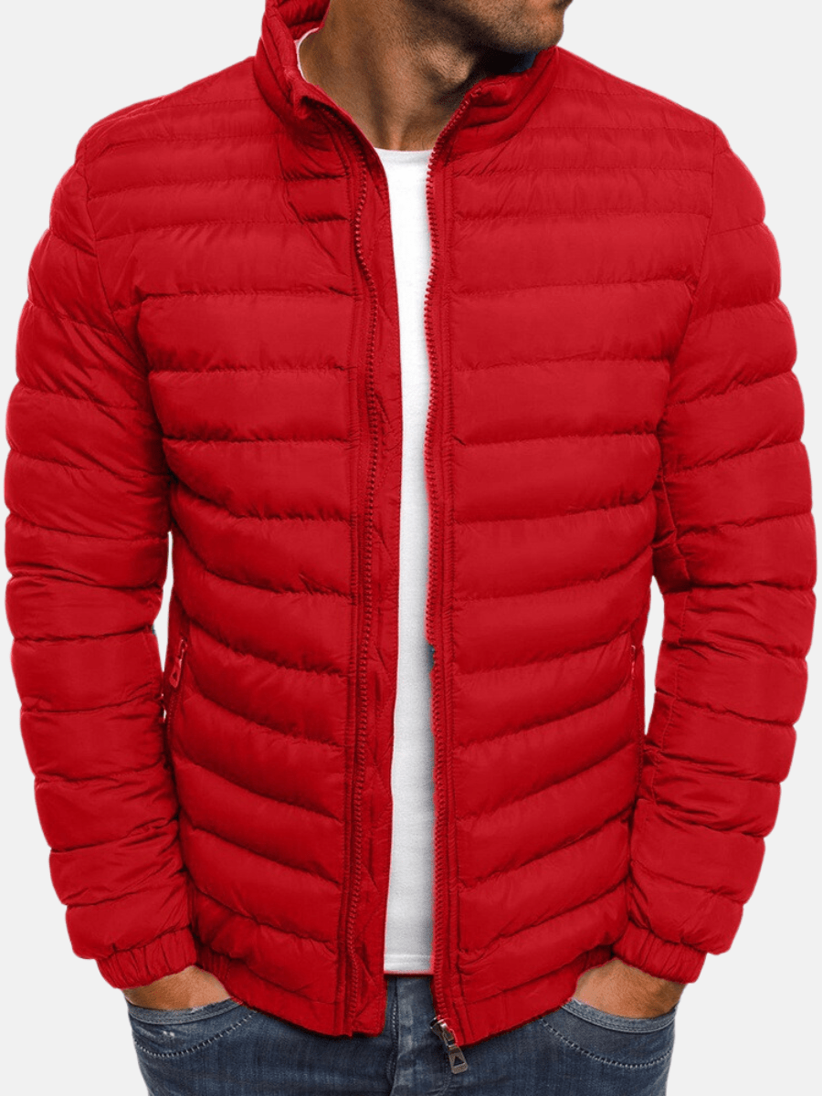 Męska Kurtka Puchowa | Dopasowany Krój z Suwakiem na Całej Długości - Arkadya Outlet - Jackets