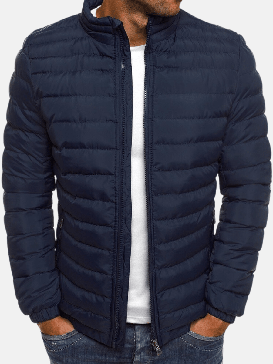 Męska Kurtka Puchowa | Dopasowany Krój z Suwakiem na Całej Długości - Arkadya Outlet - Jackets