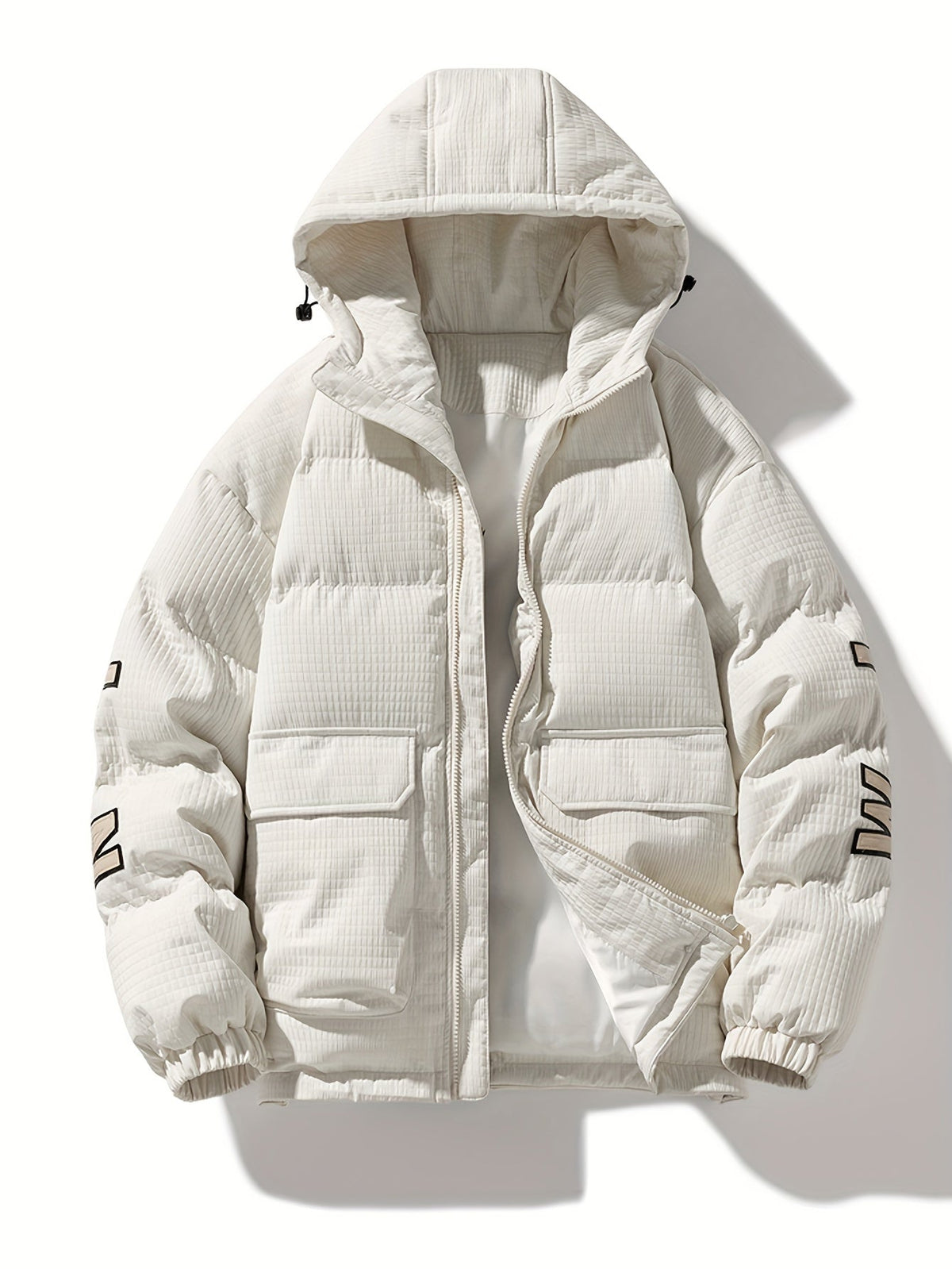 Męska Kurtka Puchowa | Kaptur z Troczkami i Zamkiem z Przodu - Arkadya Outlet - Jackets