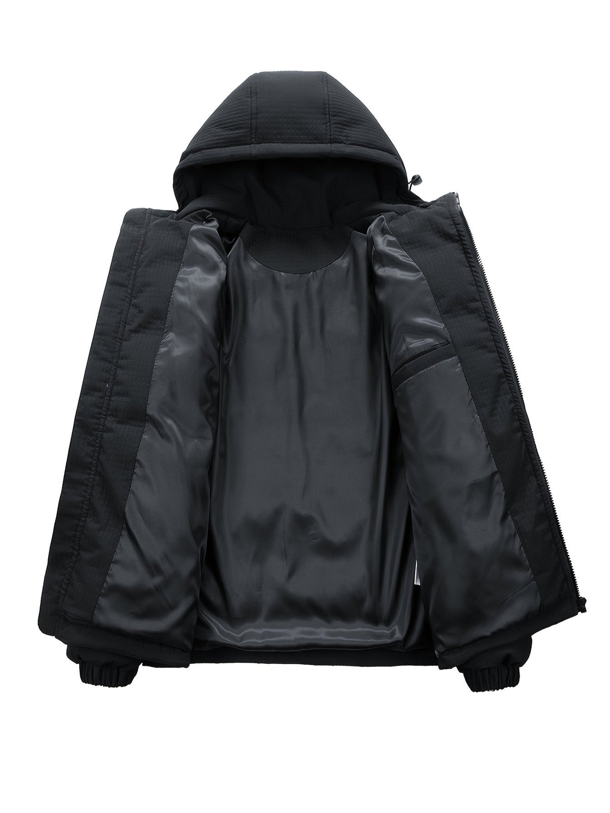 Męska Kurtka Puchowa | Kaptur z Troczkami i Zamkiem z Przodu - Arkadya Outlet - Jackets