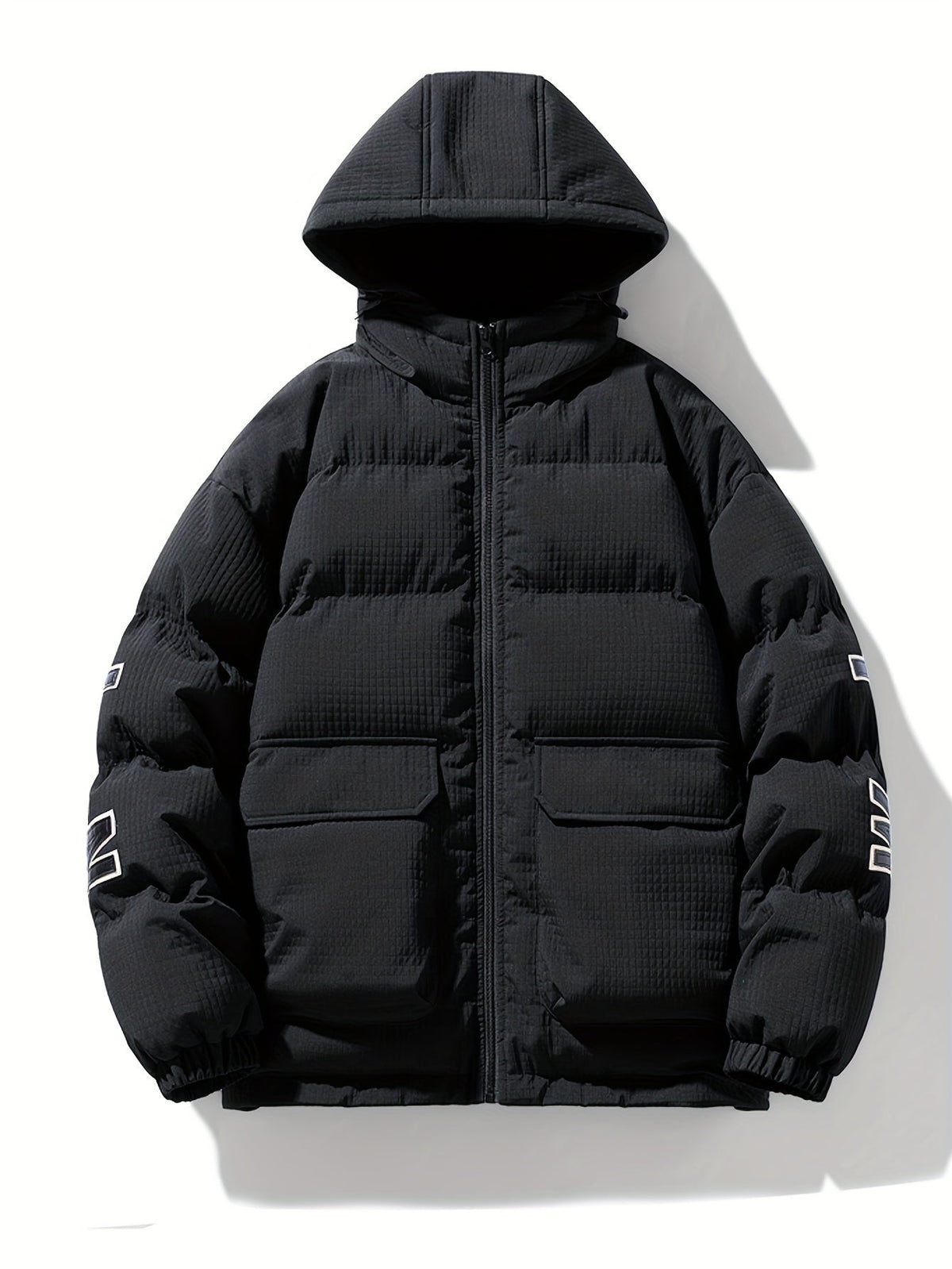 Męska Kurtka Puchowa | Kaptur z Troczkami i Zamkiem z Przodu - Arkadya Outlet - Jackets