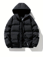 Męska Kurtka Puchowa | Kaptur z Troczkami i Zamkiem z Przodu - Arkadya Outlet - Jackets