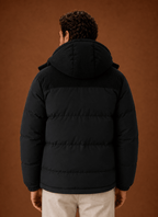 Męska Kurtka Puchowa | Luźny Krój z Kapturem i Zamkiem - Arkadya Outlet - Jackets