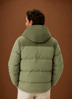 Męska Kurtka Puchowa | Luźny Krój z Kapturem i Zamkiem - Arkadya Outlet - Jackets