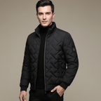 Męska Kurtka Puchowa | Pikowanie Chevron i Kołnierz Stójka - Arkadya Outlet - Jackets