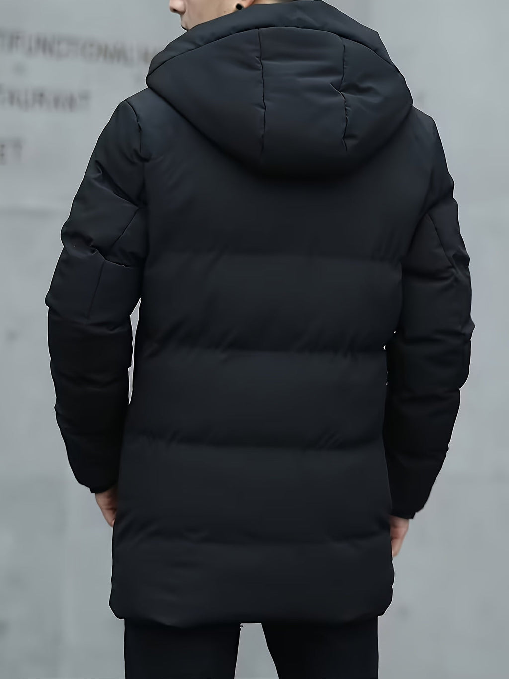 Męska Kurtka Puchowa | Średnia Długość z Kapturem i Zamkiem - Arkadya Outlet - Jackets