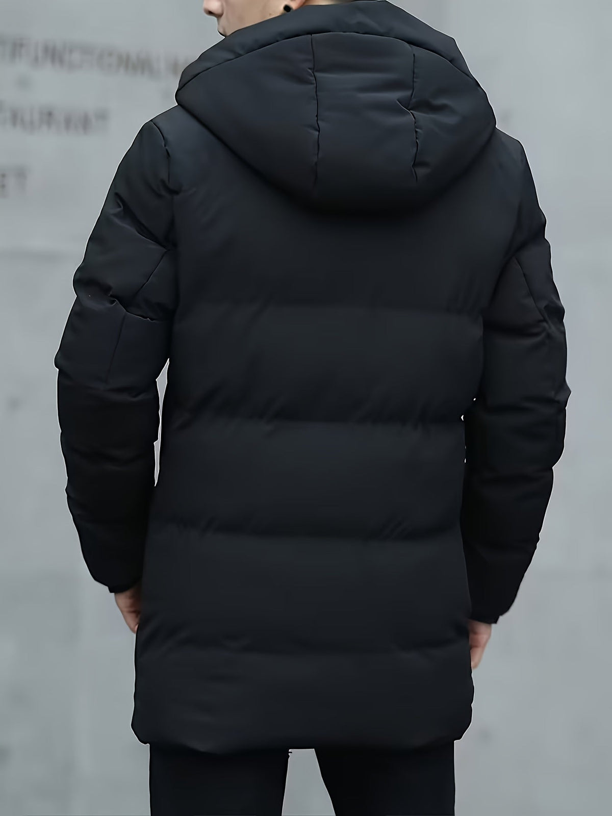 Męska Kurtka Puchowa | Średnia Długość z Kapturem i Zamkiem - Arkadya Outlet - Jackets