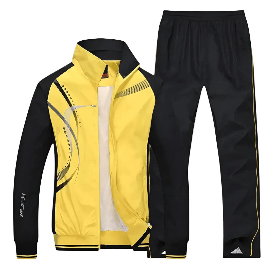 Męski Dres | Komplet Dwuczęściowy z Zamkiem i Elastycznym Pasem - Arkadya Outlet - Suits