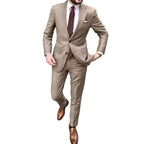 Męski Garnitur | Dwuczęściowy zestaw z klapowym kołnierzem - Arkadya Outlet - Suits