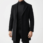 Męski Płaszcz | Dopasowany krój do połowy uda z guzikami - Arkadya Outlet - Coats