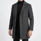 Męski Płaszcz | Dopasowany krój do połowy uda z guzikami - Arkadya Outlet - Coats