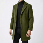 Męski Płaszcz | Dopasowany krój do połowy uda z guzikami - Arkadya Outlet - Coats