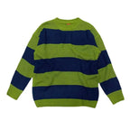 Męski Sweter | Oversizowy Krój z Okrągłym Dekoltem i Paskami - Arkadya Outlet - Sweaters