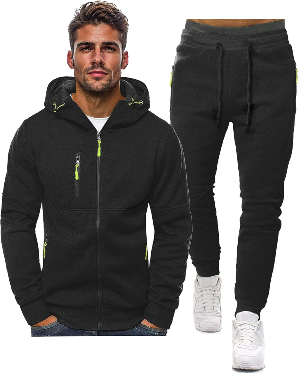 Męski Zestaw Dresowy | Bluza z Kapturem i Spodnie Joggery - Arkadya Outlet - Sets
