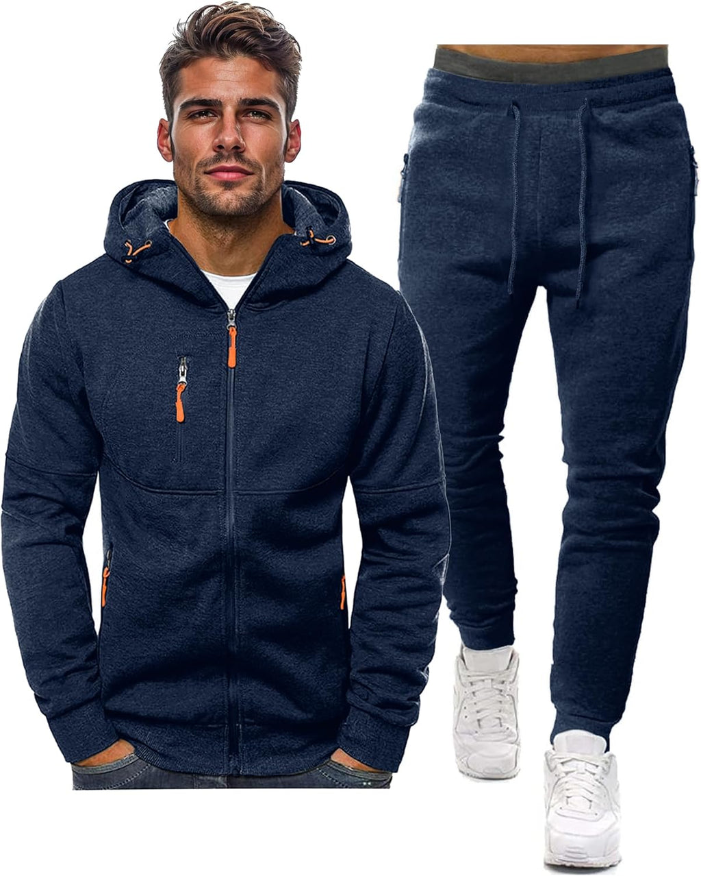 Męski Zestaw Dresowy | Bluza z Kapturem i Spodnie Joggery - Arkadya Outlet - Sets