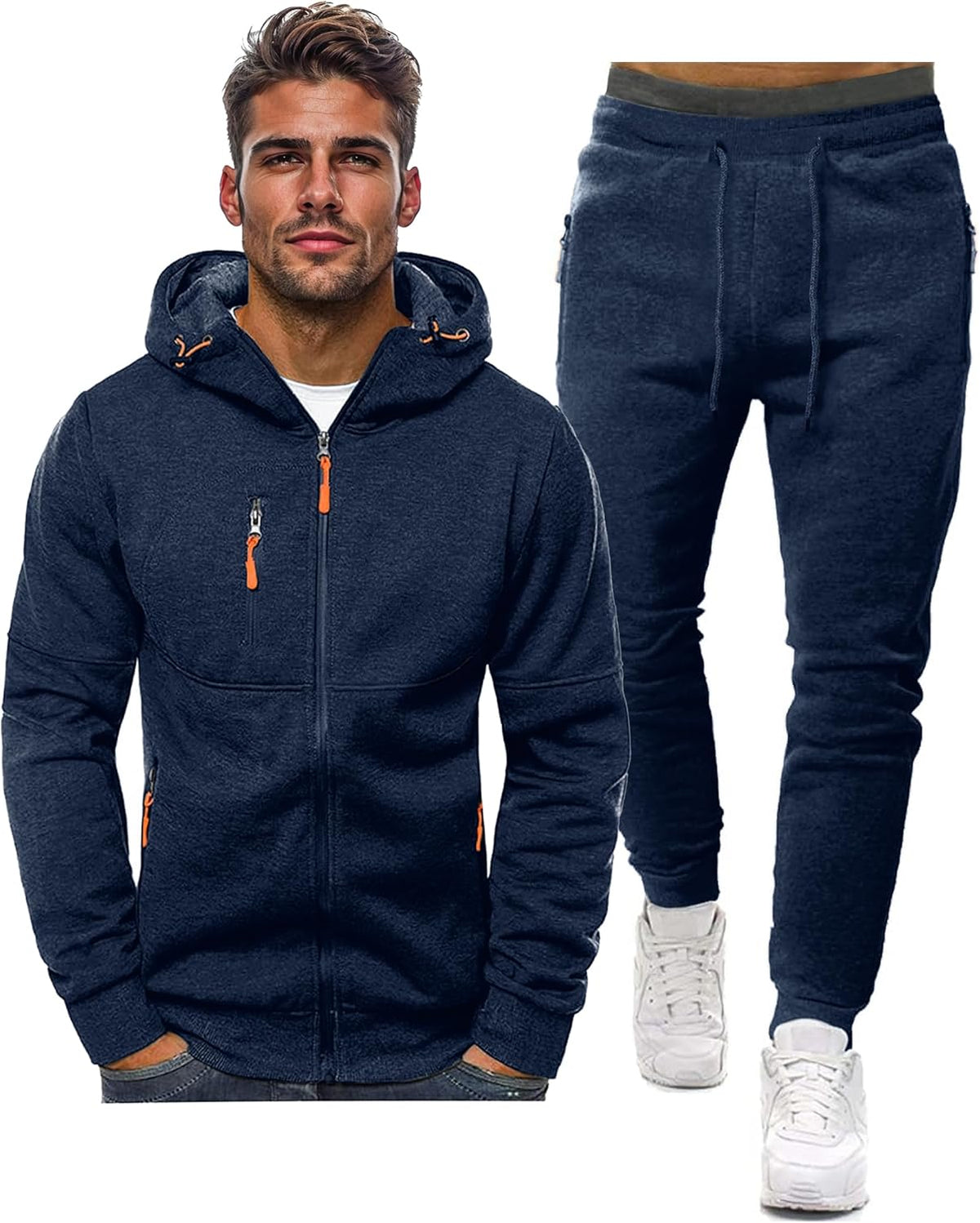 Męski Zestaw Dresowy | Bluza z Kapturem i Spodnie Joggery - Arkadya Outlet - Sets