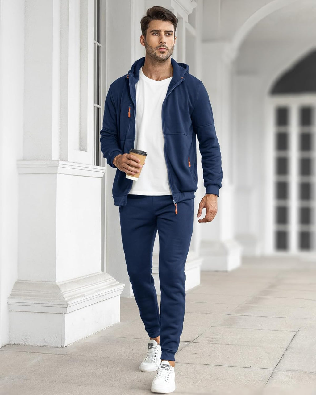 Męski Zestaw Dresowy | Bluza z Kapturem i Spodnie Joggery - Arkadya Outlet - Sets