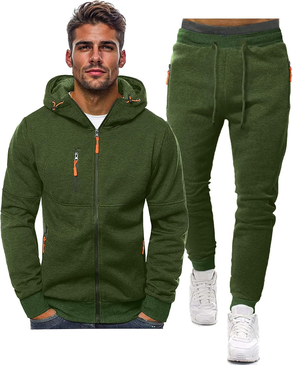 Męski Zestaw Dresowy | Bluza z Kapturem i Spodnie Joggery - Arkadya Outlet - Sets