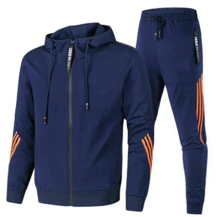 Męski zestaw dresowy dwuczęściowy komplet sportowy z bluzą - Arkadya Outlet - Men Set