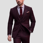 Męski Zestaw Garniturowy | Slim Fit Trzyczęściowy Formalny - Arkadya Outlet - Sets