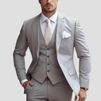 Męski Zestaw Garniturowy | Slim Fit Trzyczęściowy Formalny - Arkadya Outlet - Sets