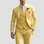 Męski Zestaw Garniturowy | Slim Fit Trzyczęściowy Formalny - Arkadya Outlet - Sets
