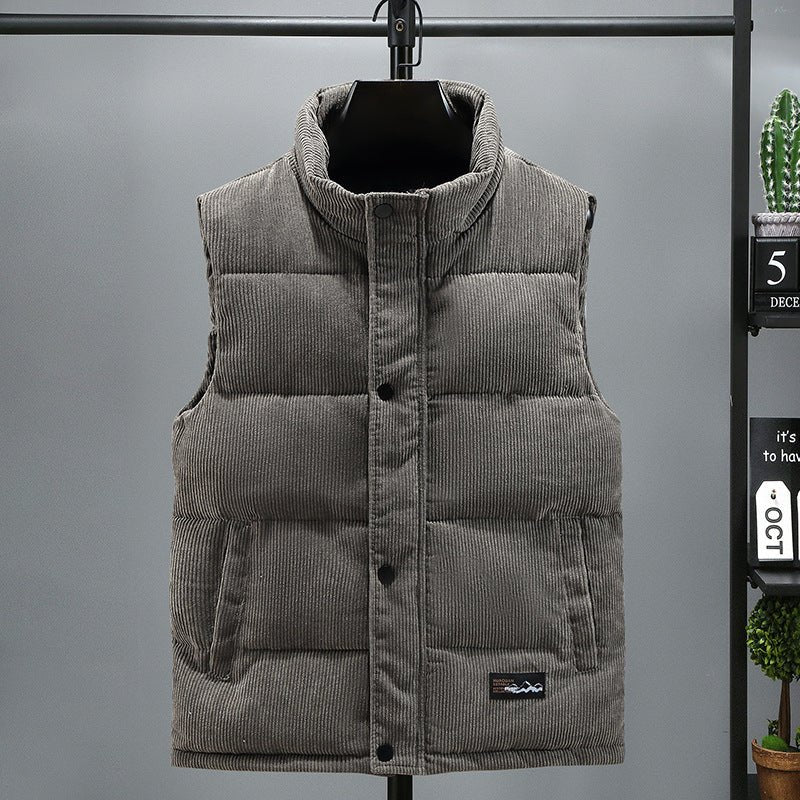 Męski Zestaw Kamizelki | Pikowany sztruks z zapięciem na zatrzaski - Arkadya Outlet - Sets