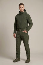 Męski Zestaw Softshell | Kurtka z Kapturem i Spodnie na Zamek - Arkadya Outlet - Sets