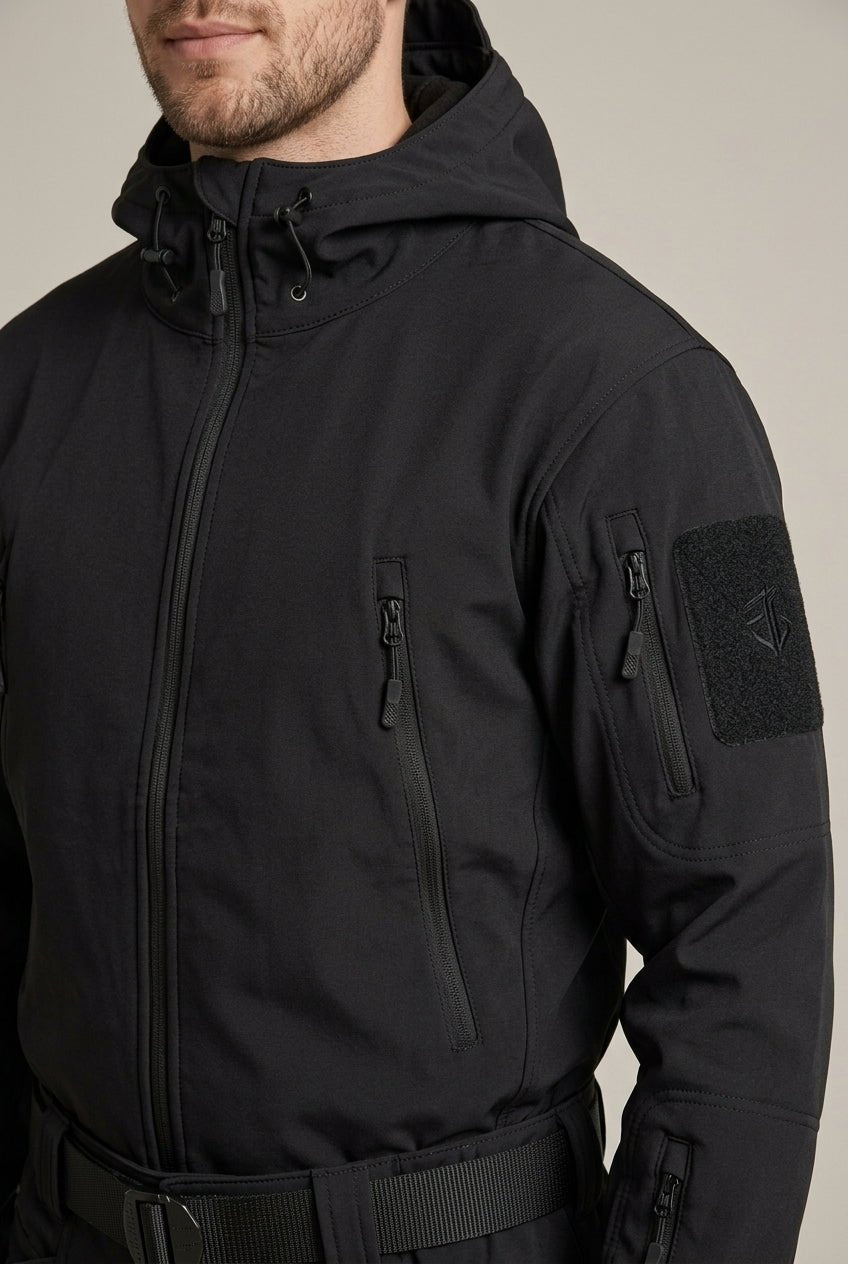 Męski Zestaw Softshell | Kurtka z Kapturem i Spodnie na Zamek - Arkadya Outlet - Sets