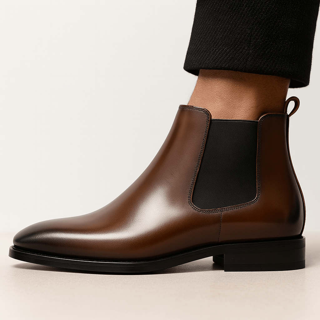 Męskie Botki | Wsuwane z Elastycznymi Panelami Bocznymi - Arkadya Outlet - Boots
