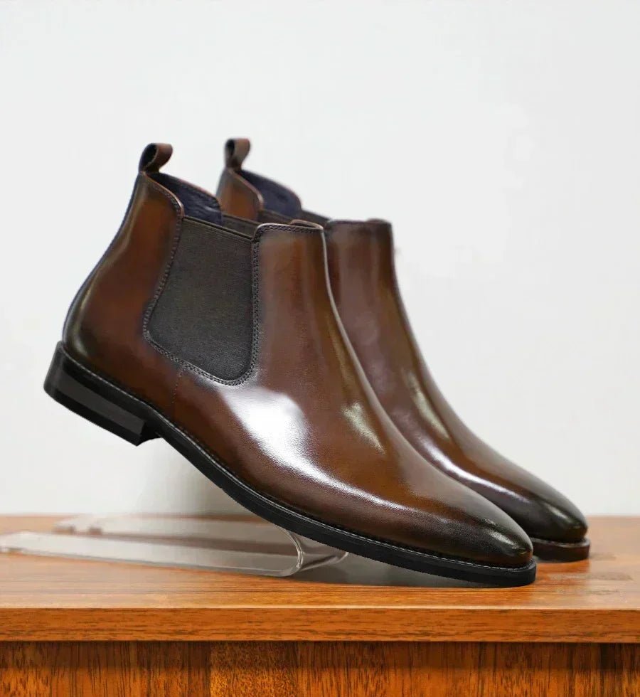 Męskie Botki ze Szpicem | Elastyczne Panele Boczne i Stabilna Podeszwa - Arkadya Outlet - Boots