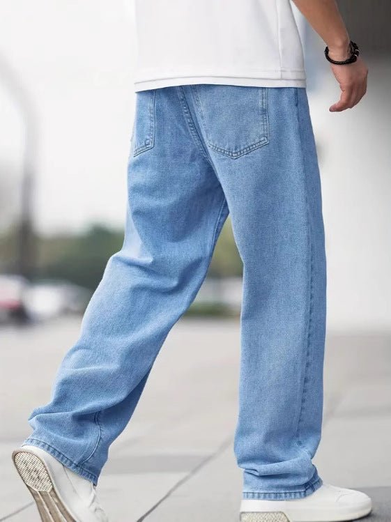Męskie Dżinsy | Prosta nogawka z kieszeniami bocznymi - Arkadya Outlet - Jeans